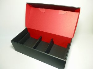画像1: 赤黒  ３仕切り　ギフト箱