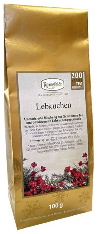 ジンジャーブレッドティー　１００ｇ　欧米のクリスマス　冬季限定　ロンネフェルトの冬紅茶　　ドイツクリスマス　