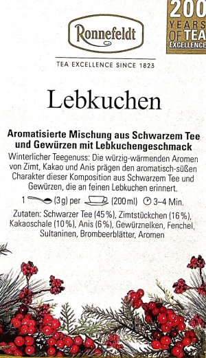 画像2: ジンジャーブレッドティー　１００ｇ　欧米のクリスマス　冬季限定　ロンネフェルトの冬紅茶　　ドイツクリスマス　